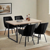 Rustic-rectangular-wooden-dining-table-with-black-metal-frame-and-natural-oak-tabletop-160cm