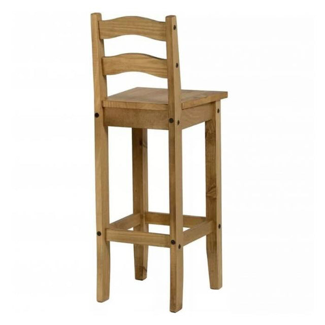 Rustic-solid-oak-bar-stool-in-light-pine-wood