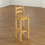 Rustic-solid-oak-bar-stool-in-light-pine-wood