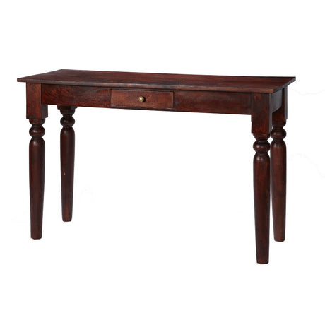 Traditional-Dark-Mango-Wood-Console-Table-With-Drawer-120cm