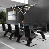 Ultra-Modern-Black-Faux-Leather-Cantilever-Dining-Chairs-With-Metal-Base-Set-of-2