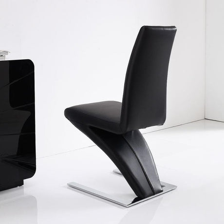 Ultra-Modern-Black-Faux-Leather-Cantilever-Dining-Chairs-With-Metal-Base-Set-of-2