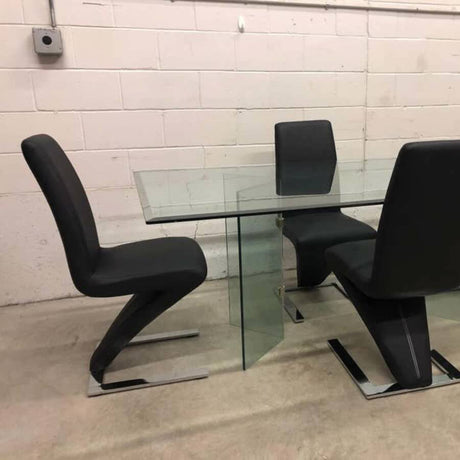 Ultra-Modern-Black-Faux-Leather-Cantilever-Dining-Chairs-With-Metal-Base-Set-of-2