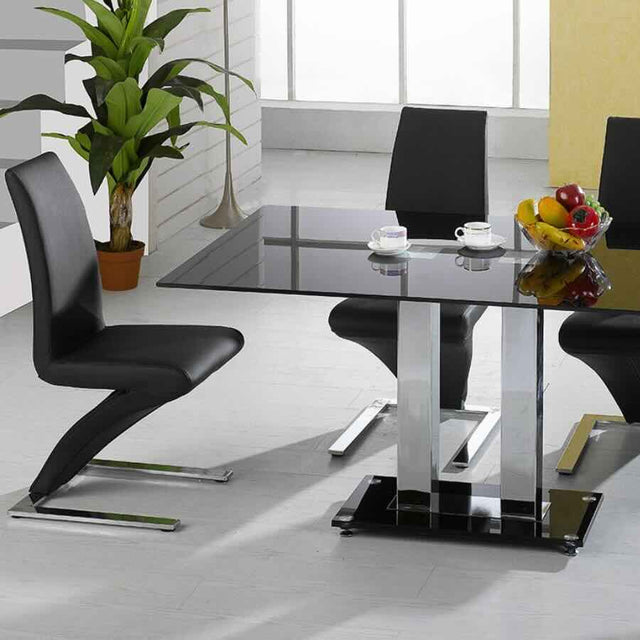 Ultra-Modern-Black-Faux-Leather-Cantilever-Dining-Chairs-With-Metal-Base-Set-of-2