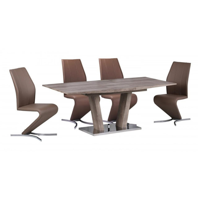 Ultra-Modern-Brown-Faux-Leather-Cantilever-Dining-Chair-With-Modern-Chrome-Base-Set-of-2