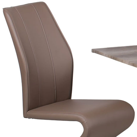 Ultra-Modern-Brown-Faux-Leather-Cantilever-Dining-Chair-With-Modern-Chrome-Base-Set-of-2