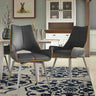 Ultra-Modern-Grey-Leather-Swivel-Dining-Chair-Metal-Legs-Set-of-2