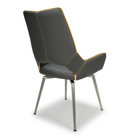 Ultra-Modern-Grey-Leather-Swivel-Dining-Chair-Metal-Legs-Set-of-2