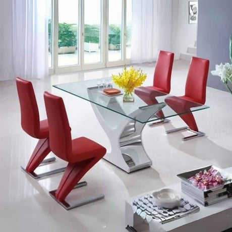 Ultra-Modern-Red-Faux-Leather-Cantilever-Dining-Chairs-With-Metal-Base-Set-of-2