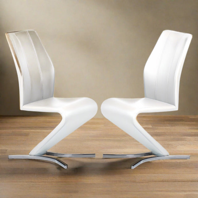 Ultra-Modern-White-Faux-Leather-Cantilever-Dining-Chair-With-Modern-Chrome-Base-Set-of-2