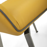 Ultra-Modern-Yellow-Leather-Swivel-Dining-Chair-Metal-Legs-Set-of-2