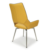 Ultra-Modern-Yellow-Leather-Swivel-Dining-Chair-Metal-Legs-Set-of-2