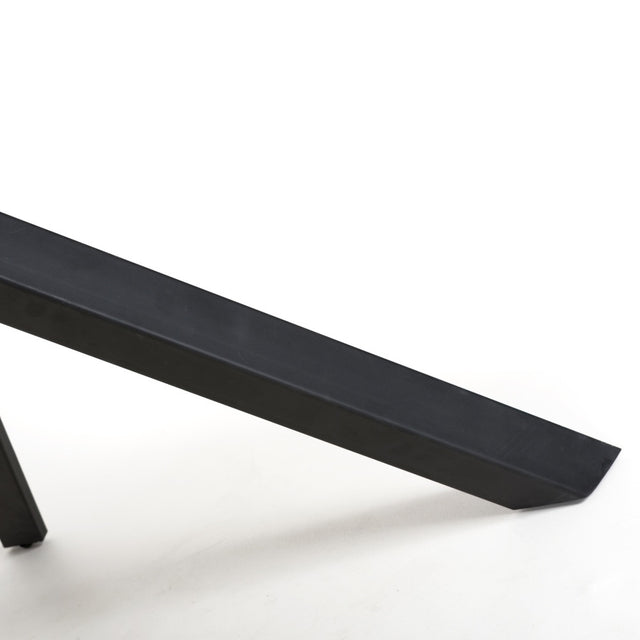 Wood-Industrial-Curved-Edge-Top-Dining-Table-Black-Cross-Over-Metal-Base