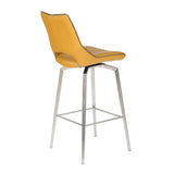 Yellow-Modern-Leather-Bar-Stool-Yellow-Lining-Stainless-Steel-Swivel-Base-Set-of-2