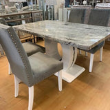 Modern-Rectangular-Grey-Marble-Dining-Table-set-And-4-Light-Grey-Linen-Dining-Chairs-150cm