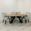 Rectangular-Solid-Pine-Wood-Dining-Table-And-Grey-Velvet-Dining-Chairs-For-8-With-Black-Knocker-180cm