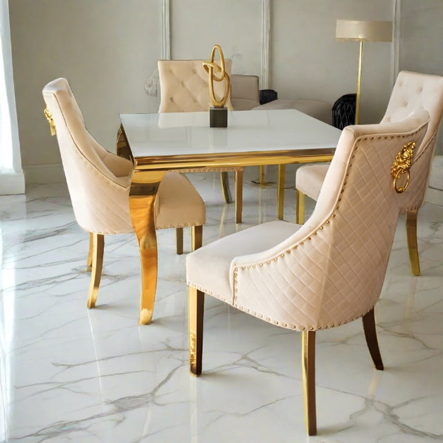 luxury-100cm-square-glass-dining-table-with-gold-legs-and-luxury-velvet-gold-dining-chairs-with-lion-knocker-4-seater-kitchen-table-set