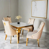 luxury-100cm-square-glass-dining-table-with-gold-legs-and-luxury-velvet-gold-dining-chairs-with-lion-knocker-4-seater-kitchen-table-set