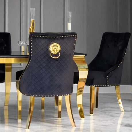 luxury-100cm-square-tempered-glass-dining-table-with-gold-legs-and-luxury-velvet-gold-dining-chairs-with-lion-knocker-dining-table-set-for-4