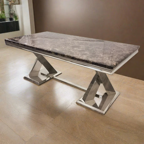 luxury-brown-marble-dining-table-stainless-steel-cross-over-base