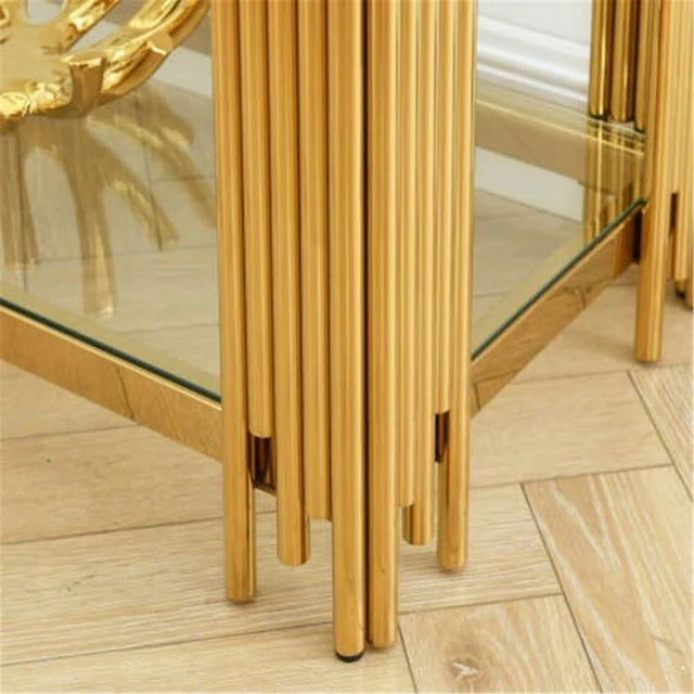 luxury-clear-tempered-glass-hallway-console-table-with-gold-stainless-steel-base-and-double-shelve