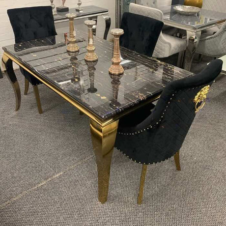 luxury-rectangular-black-and-gold-marble-dining-table-and-classic-black-velvet-gold-dining-chairs-with-lion-knocker-luxury-dining-table-set-for-6-to-8