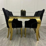 luxury-rectangular-black-and-gold-marble-dining-table-and-classic-black-velvet-gold-dining-chairs-with-lion-knocker-luxury-dining-table-set-for-6-to-8