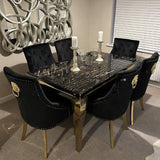 luxury-rectangular-black-and-gold-marble-dining-table-and-classic-black-velvet-gold-dining-chairs-with-lion-knocker-luxury-dining-table-set-for-6-to-8