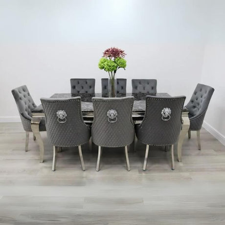 modern-4-8-Seater-black-marble-dining-table-rectangular-marble-top-stainless-steel-curved-legs