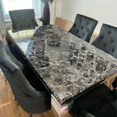 modern-4-8-Seater-black-marble-dining-table-rectangular-marble-top-stainless-steel-curved-legs