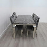 modern-4-8-Seater-black-marble-dining-table-rectangular-marble-top-stainless-steel-curved-legs