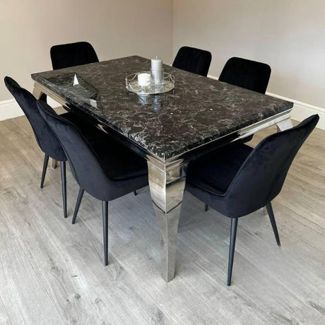 modern-4-8-Seater-black-marble-dining-table-rectangular-marble-top-stainless-steel-curved-legs