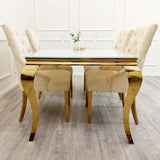 luxury-rectangular-glass-dining-table-with-gold-legs-and-luxury-velvet-gold-dining-chairs-with-lion-knocker-dining-table-set-for-4-to-8