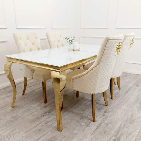 luxury-rectangular-glass-dining-table-with-gold-legs-and-luxury-velvet-gold-dining-chairs-with-lion-knocker-dining-table-set-for-4-to-8