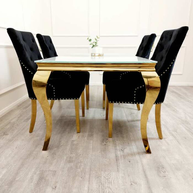 luxury-rectangular-glass-dining-table-with-gold-legs-and-luxury-velvet-gold-dining-chairs-with-lion-knocker-dining-table-set-for-4-to-8