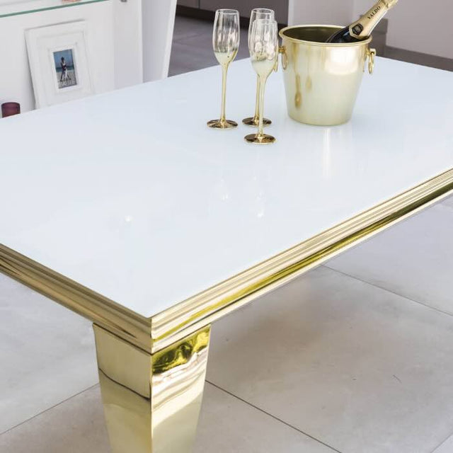 Luxurious-4-8-Seater-white-glass-dining-table-rectangular-tempered-glass-top-gold-stainless-steel-curved-legs