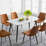 minimalist-140cm-rectangular-marble-dining-table-and-orange-leather-dining-chairs-modern-kitchen-table-set-for-6