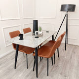 minimalist-140cm-rectangular-marble-dining-table-and-orange-leather-dining-chairs-modern-kitchen-table-set-for-6