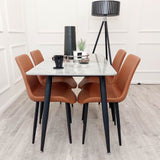 minimalist-140cm-rectangular-marble-dining-table-and-orange-leather-dining-chairs-modern-kitchen-table-set-for-6