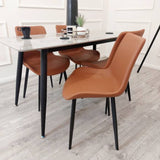 minimalist-140cm-rectangular-marble-dining-table-and-orange-leather-dining-chairs-modern-kitchen-table-set-for-6