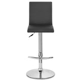 minimalist-adjustable-black-pu-leather-bar-stool-with-high-back-and-chrome-metal-base