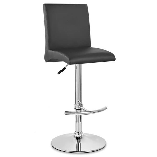 minimalist-adjustable-black-pu-leather-bar-stool-with-high-back-and-chrome-metal-base