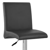 minimalist-adjustable-black-pu-leather-bar-stool-with-high-back-and-chrome-metal-base