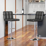 minimalist-durable-PU-black-leather-bar-stool-with-chrome-metal-base