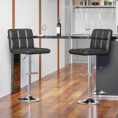 minimalist-durable-PU-black-leather-bar-stool-with-chrome-metal-base