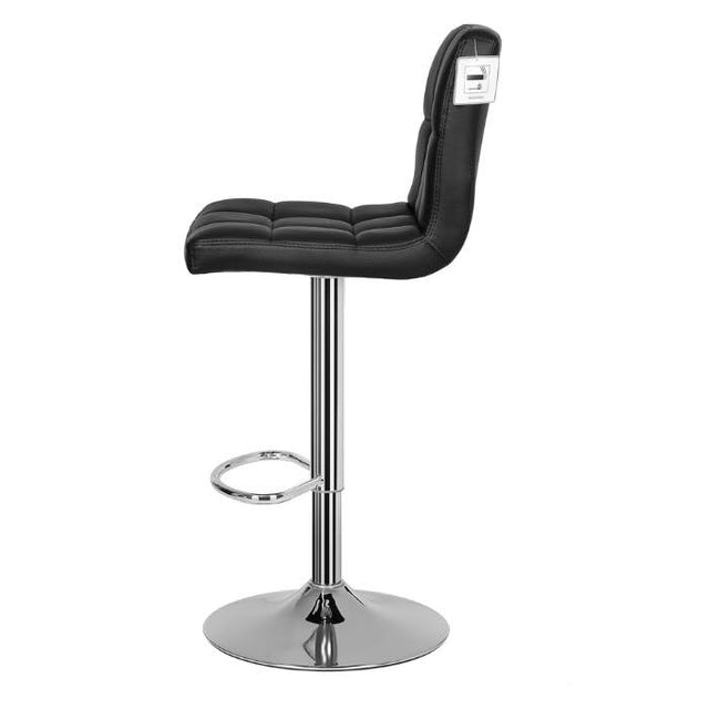 minimalist-durable-PU-black-leather-bar-stool-with-chrome-metal-base