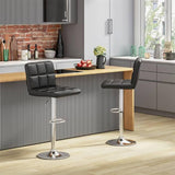 minimalist-durable-PU-black-leather-bar-stool-with-chrome-metal-base