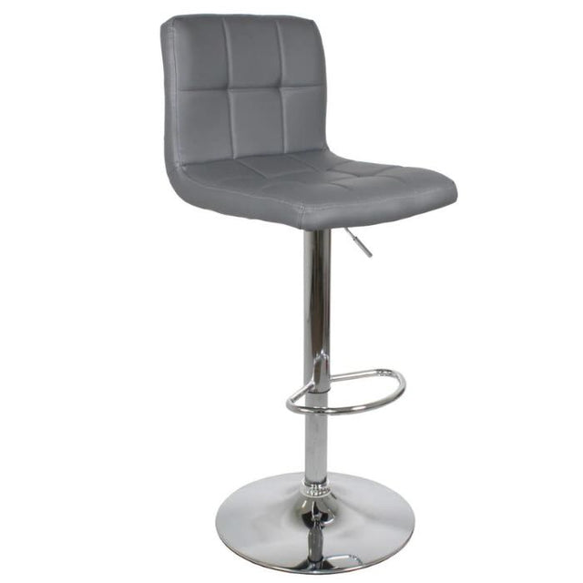 minimalist-durable-PU-grey-leather-bar-stool-with-chrome-metal-base