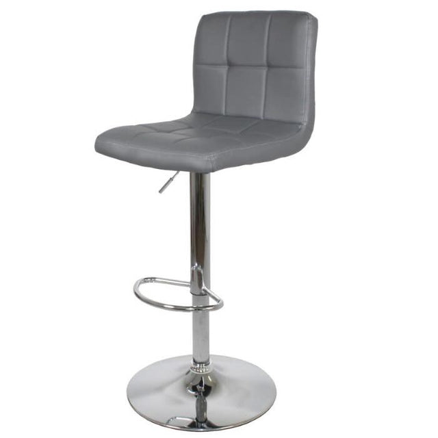 minimalist-durable-PU-grey-leather-bar-stool-with-chrome-metal-base