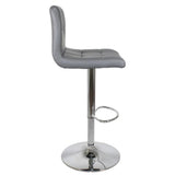 minimalist-durable-PU-grey-leather-bar-stool-with-chrome-metal-base